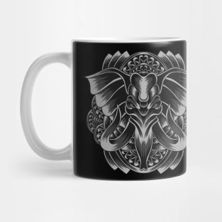 Artwork Illustration Tusk Elephant Head With Ornament Mug